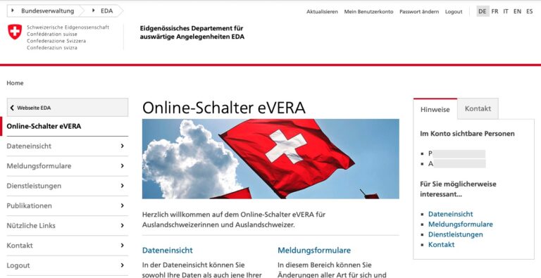 Online-Schalter für Auslandschweizer/-innen