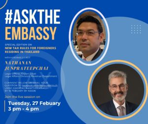 Virtuelles Townhall EDA 27. Februar 2024: Neue Steuerregelung Thailand (#AskTheEmbassy)